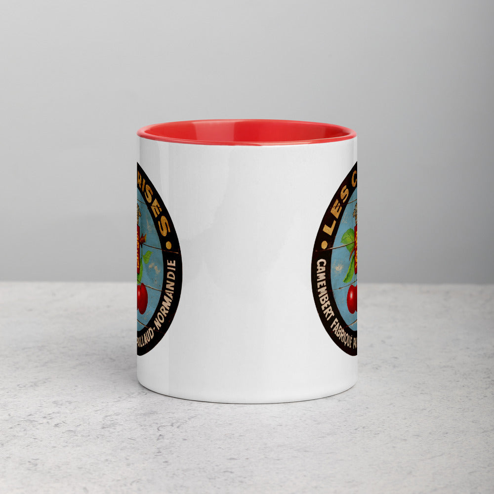 Red Cherries with black border Mug with Color Inside