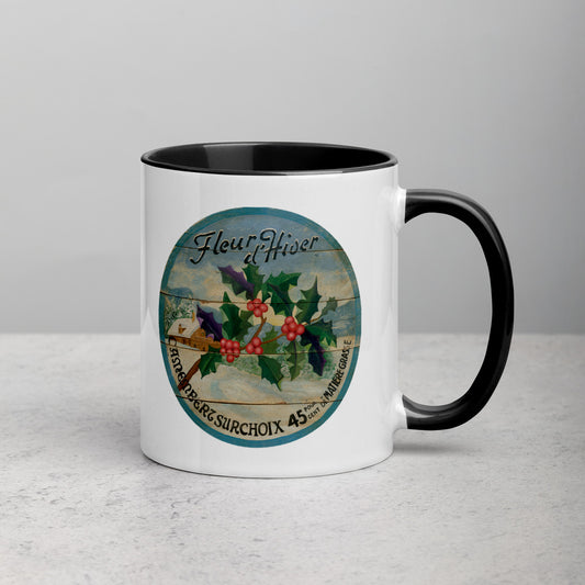 Winter Holly Mug with Color Inside