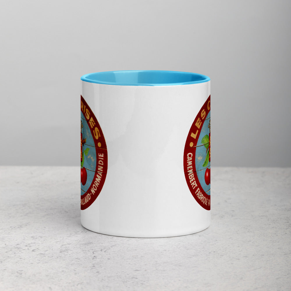 Cherries with red border Mug with Color Inside