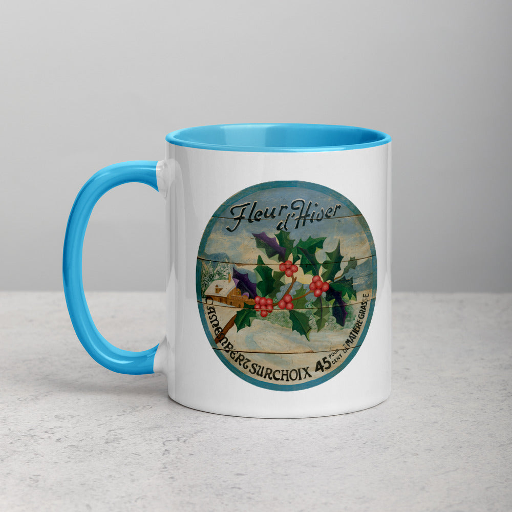 Winter Holly Mug with Color Inside