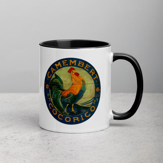 Blue Rooster Mug with Color Inside