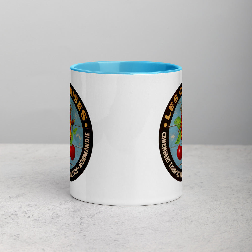 Red Cherries with black border Mug with Color Inside