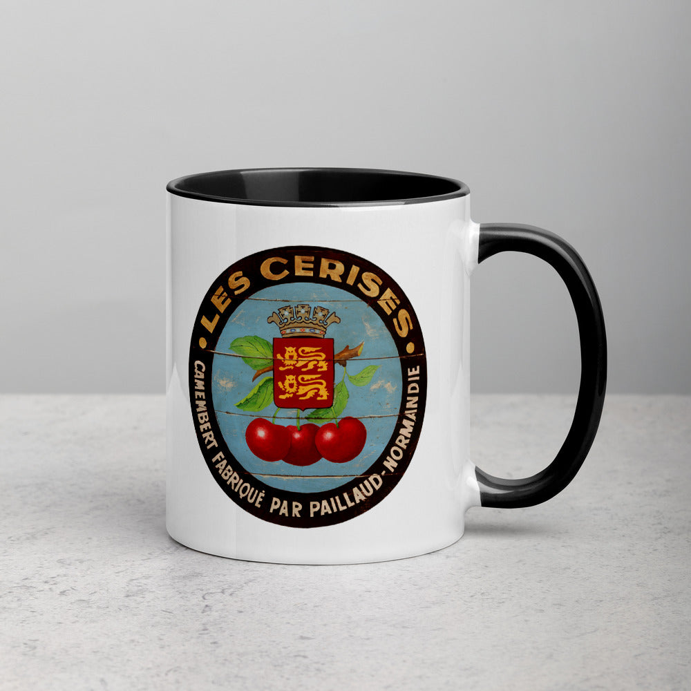 Red Cherries with black border Mug with Color Inside