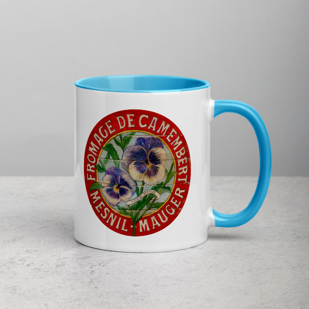 Purple Pansies Mug with Color Inside