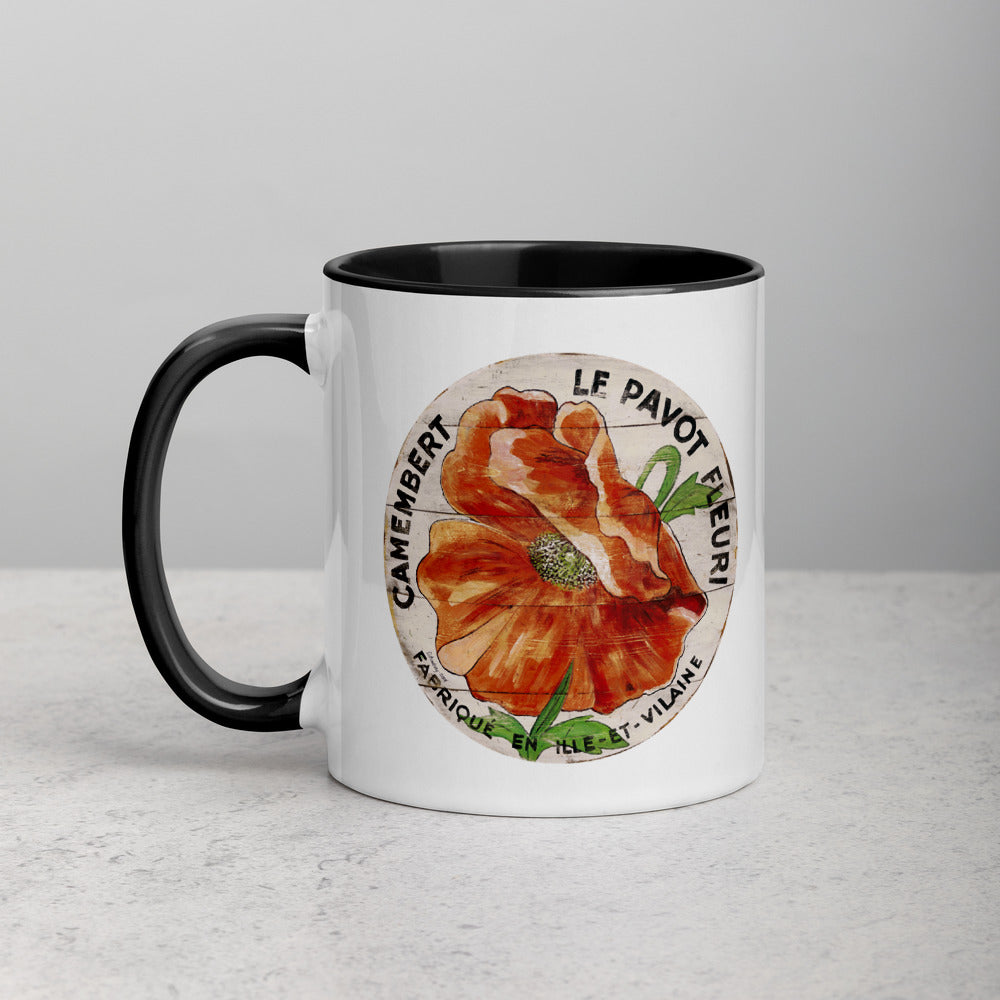 Orange Poppy Mug with Color Inside