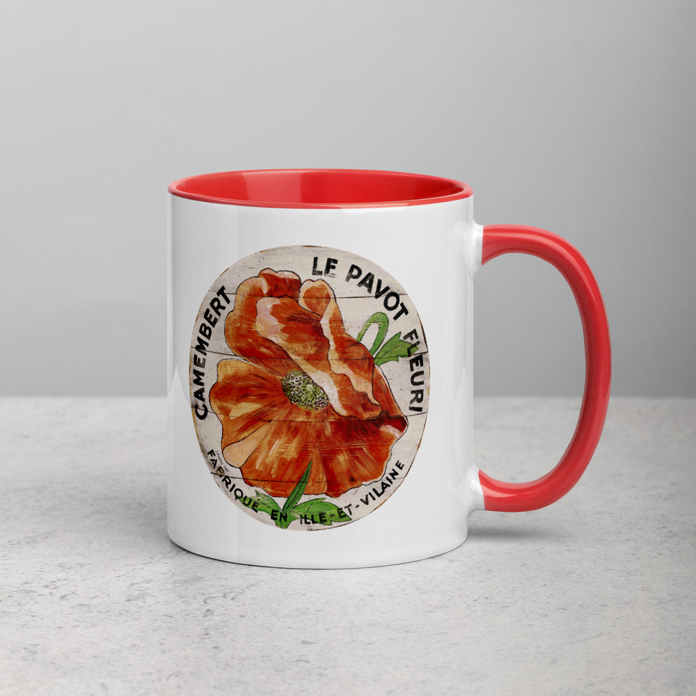 Orange Poppy Mug with Color Inside