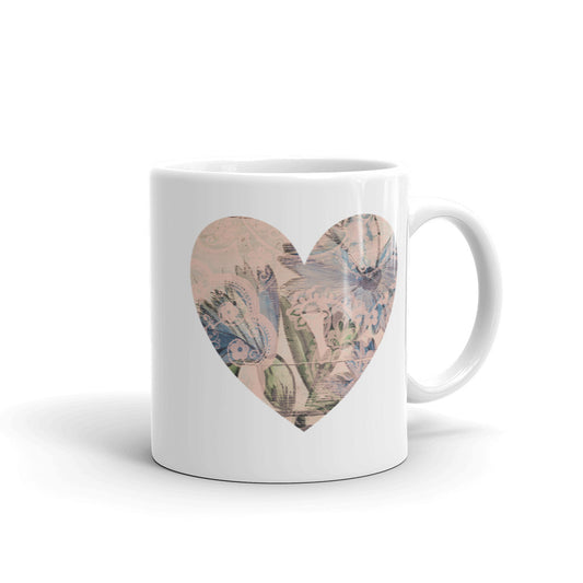 Heart Mug with our Blue Flower Art