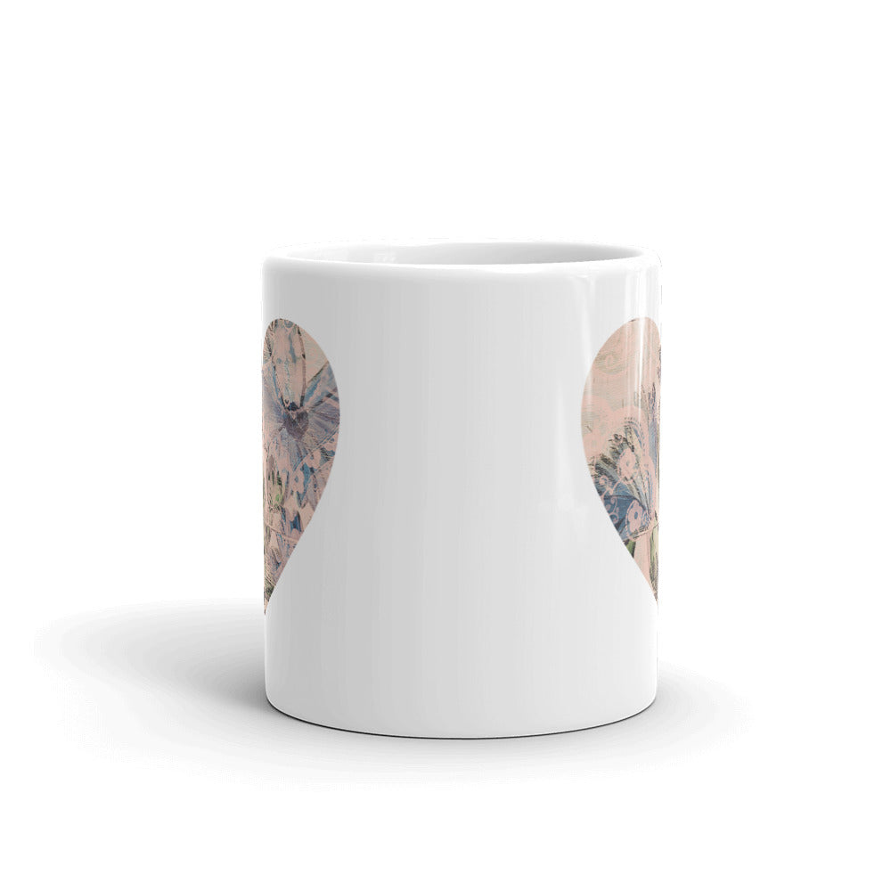 Heart Mug with our Blue Flower Art