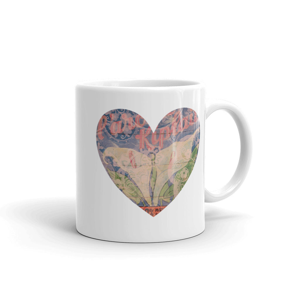 Heart Mug with our White Calla Lily Art