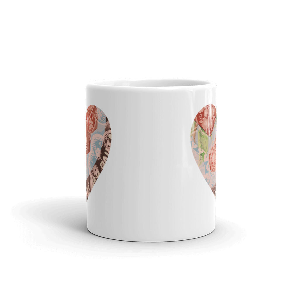 Heart Mug with our Red Cherries Art