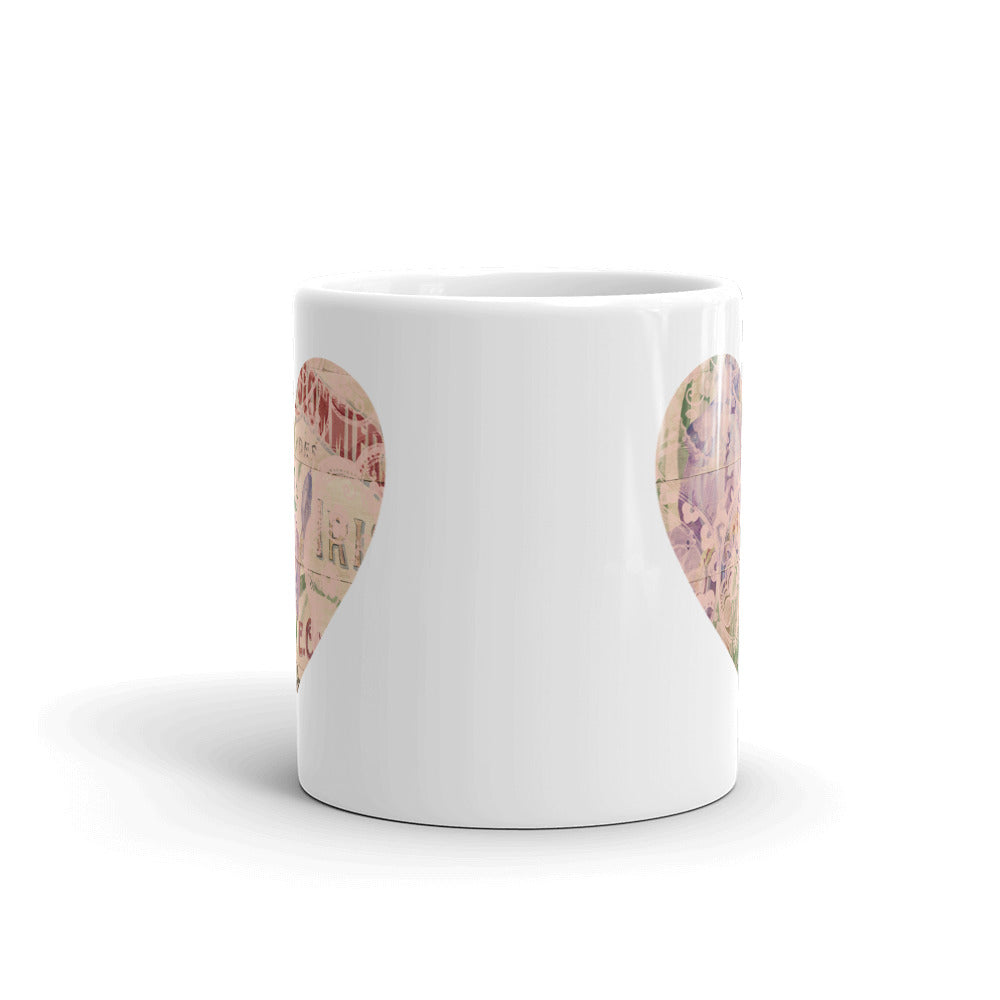 Purple Iris Heart Mug