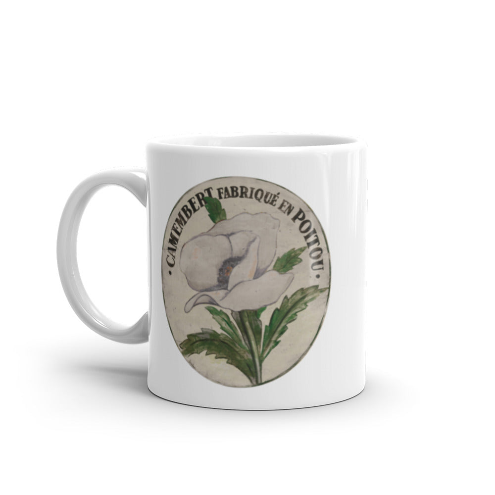 White Poppy Stem White Glossy Mug