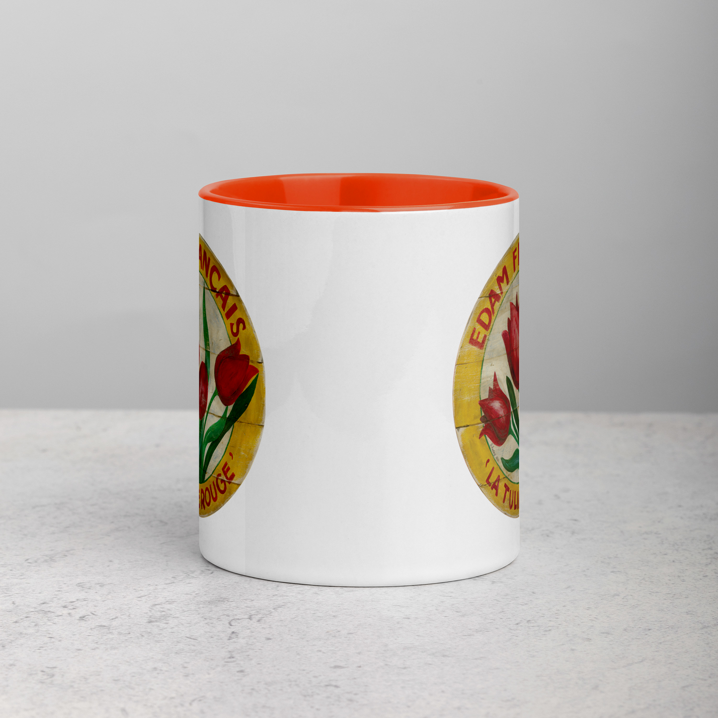 Red Tulip Mug with Color Inside