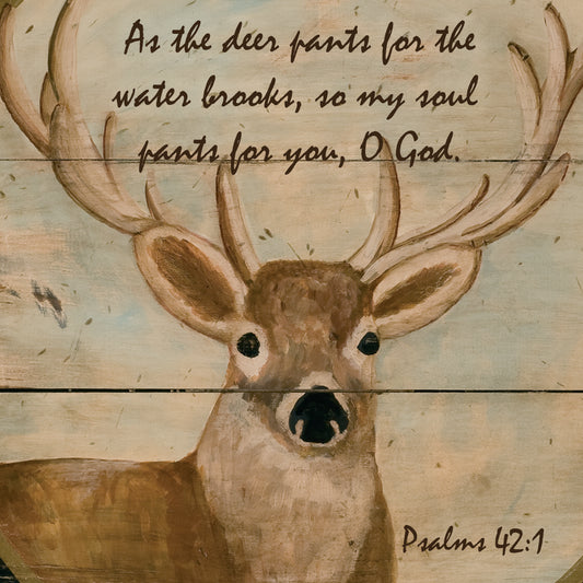 Deer Inspirational Art - Psalms 42:1