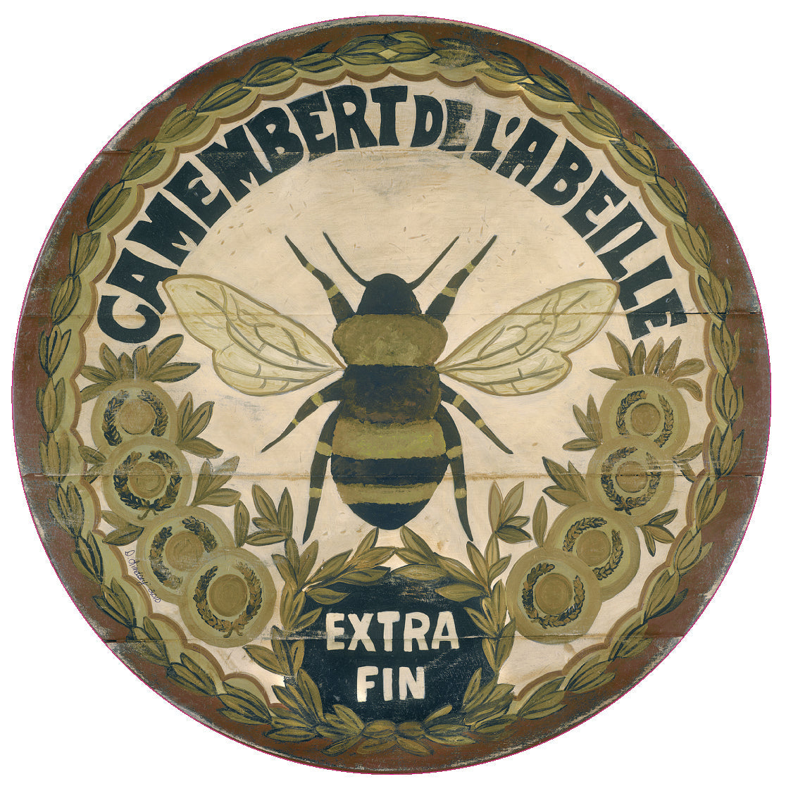 Camembert Bee Art by Darrellene Designs