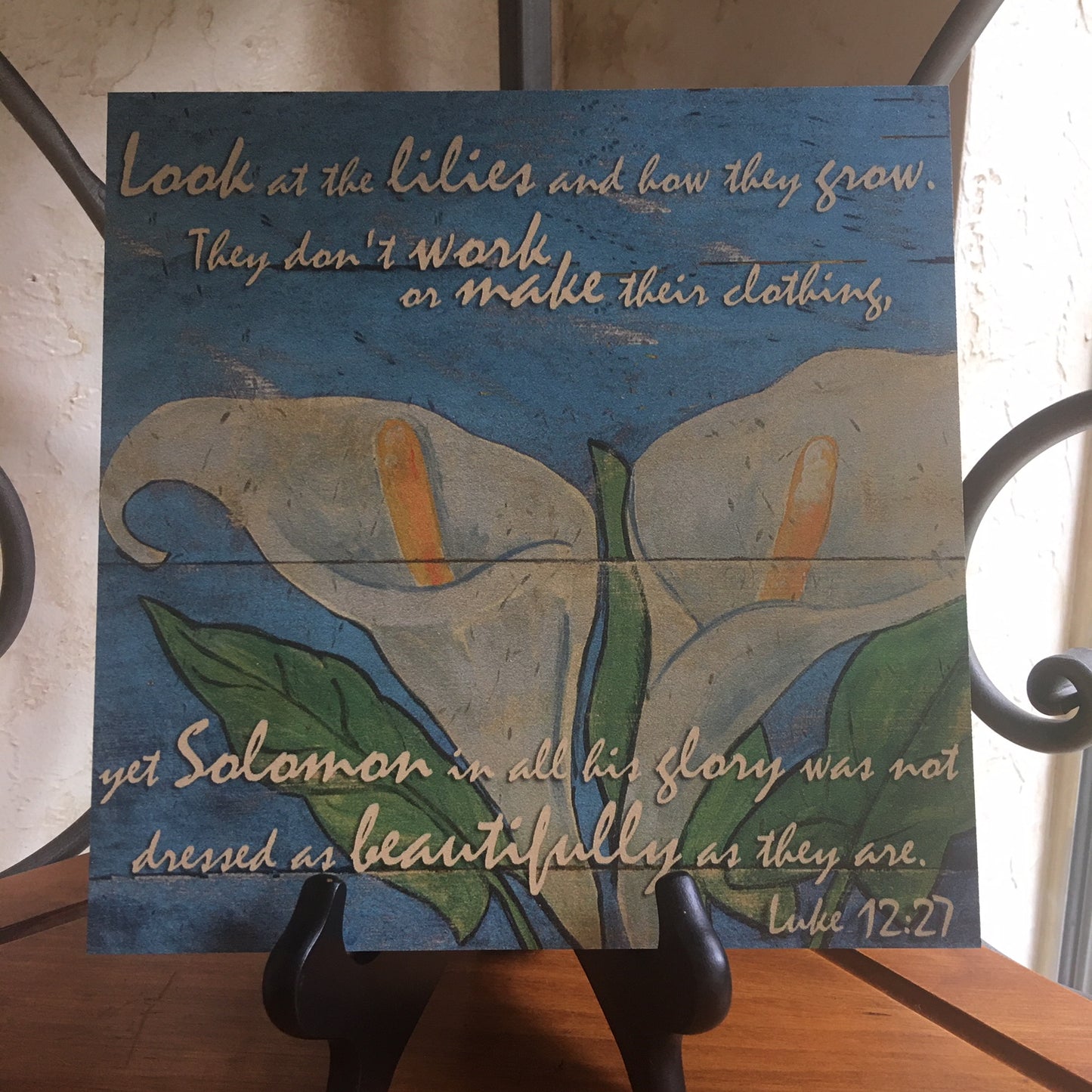 Calla Lilies Inspirational Art - Luke 12:27