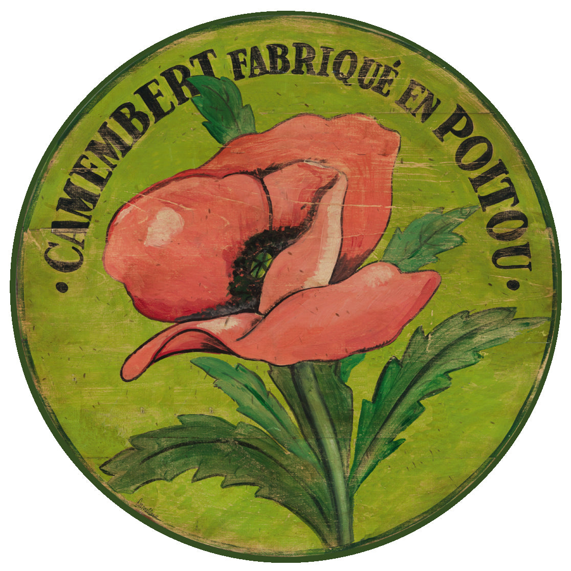 Camembert Pink Poppy Art by Darrellene Designs