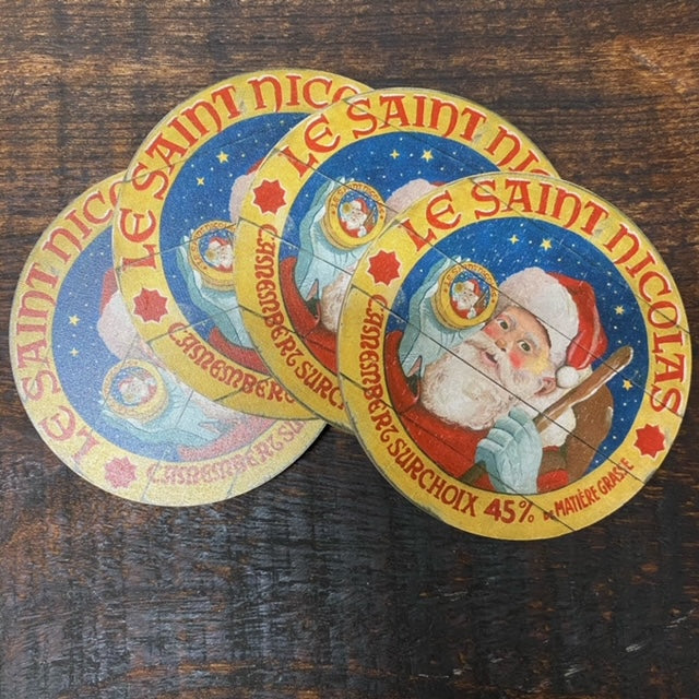 Santa Clause Christmas Coasters (set of 4)