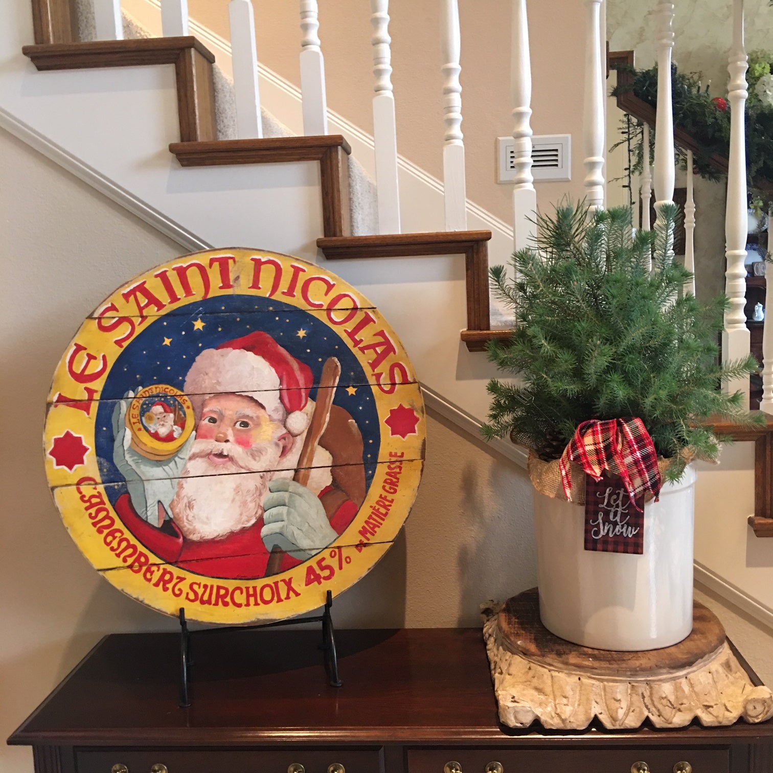 Santa Claus 15" or 23" Wall Art or Lazy Susan