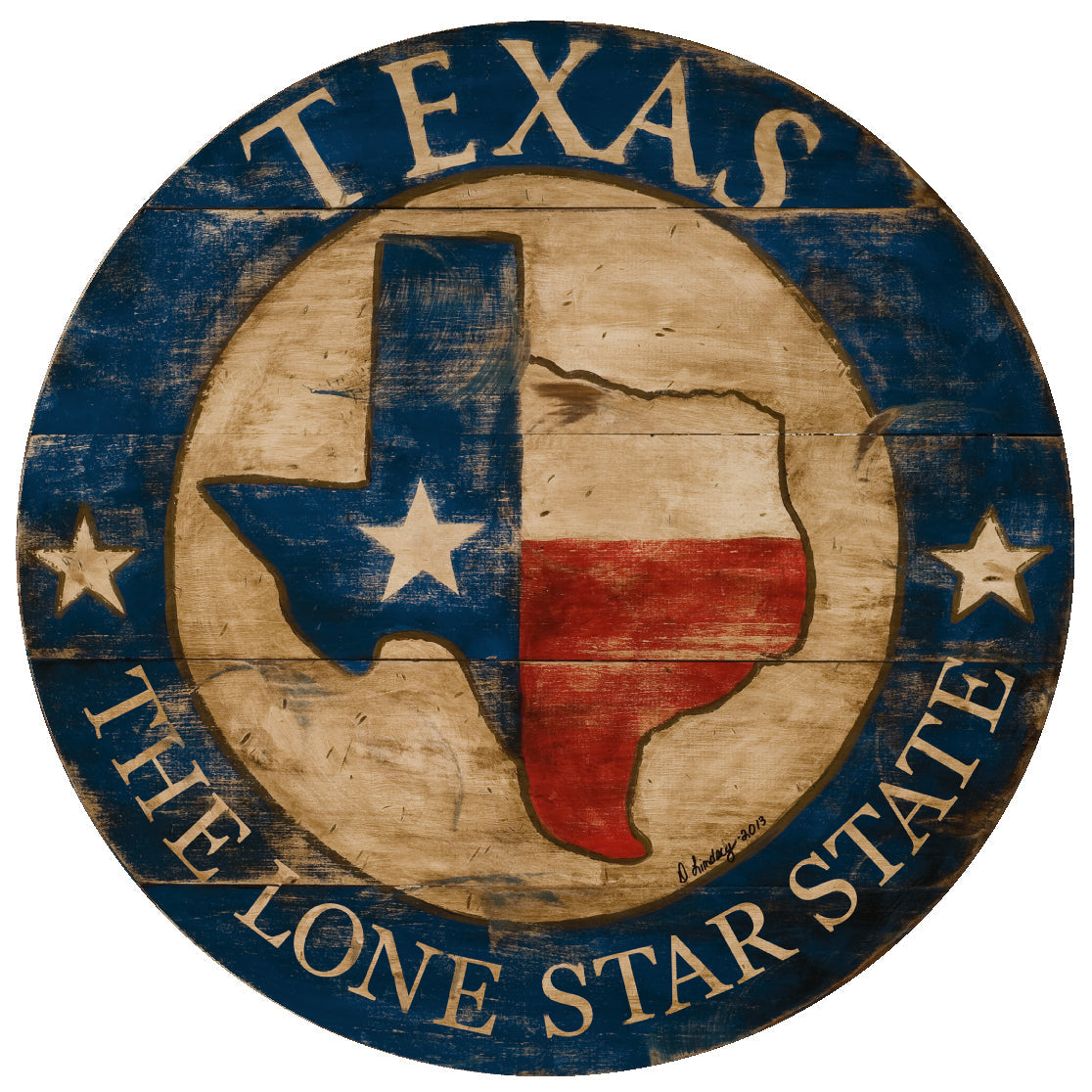 Texas State blue border 15" or 23" Wall Art or Lazy Susan