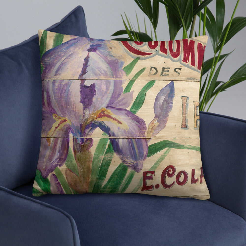 22 x 22 Purple Iris Throw Pillow