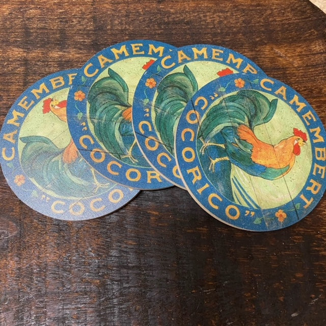 Blue Rooster Coasters (set of 4)