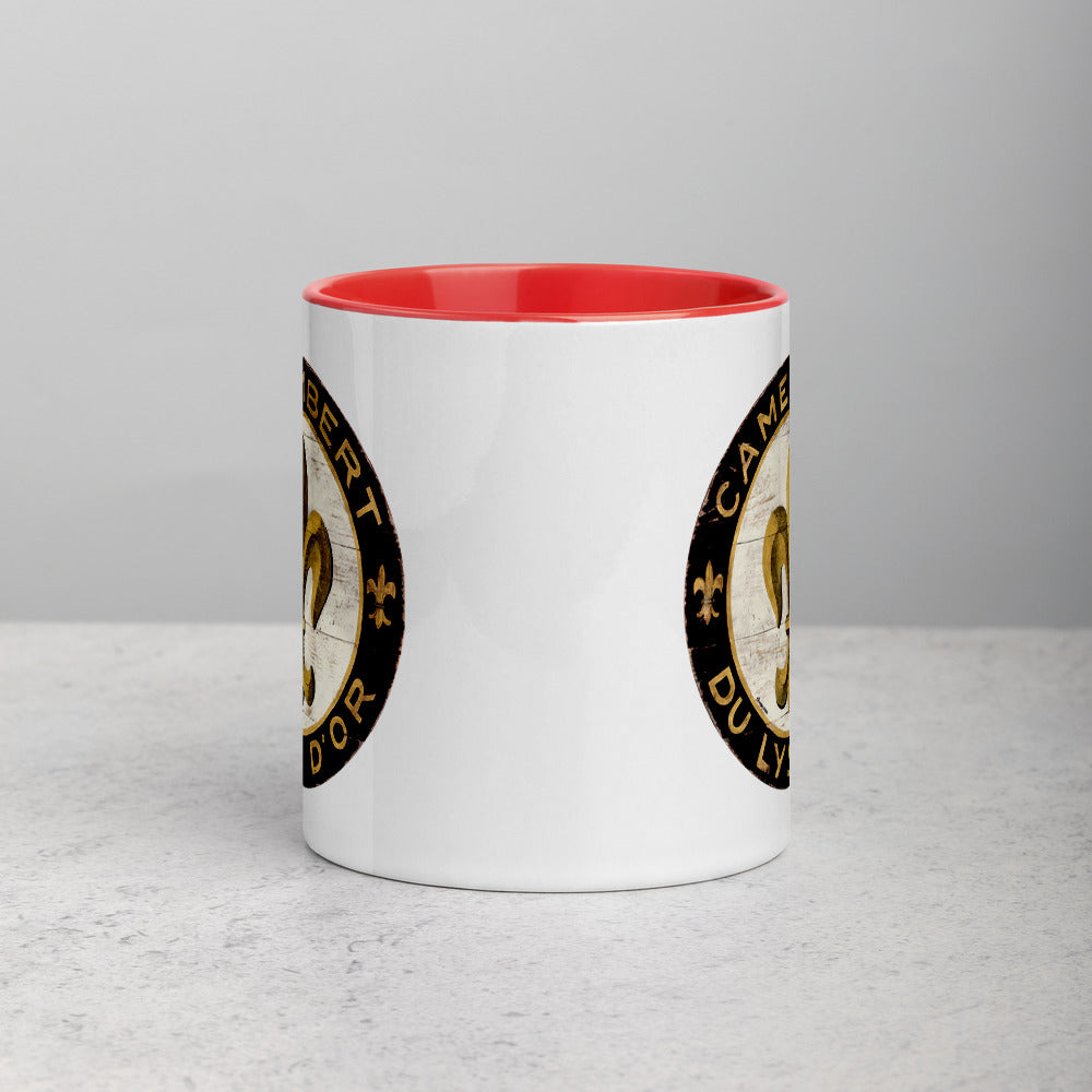 Black and Gold Fleur Mug with Color Inside