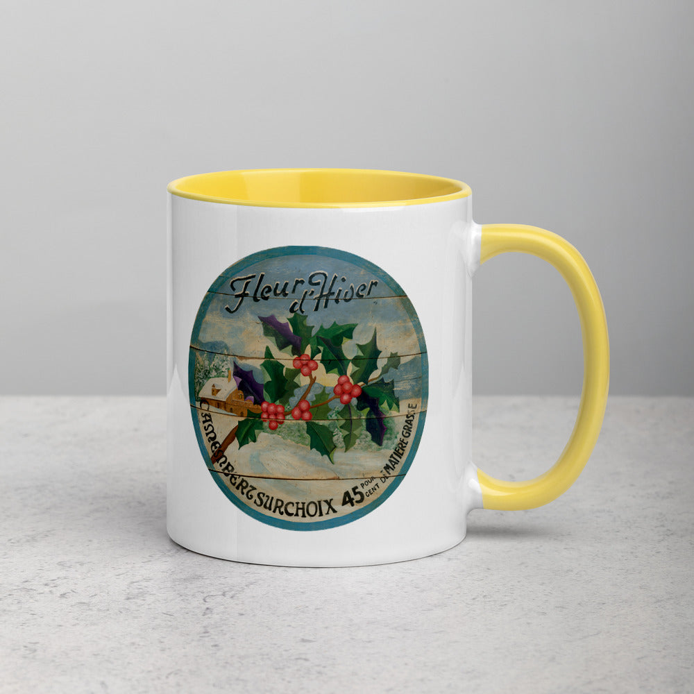 Winter Holly Mug with Color Inside