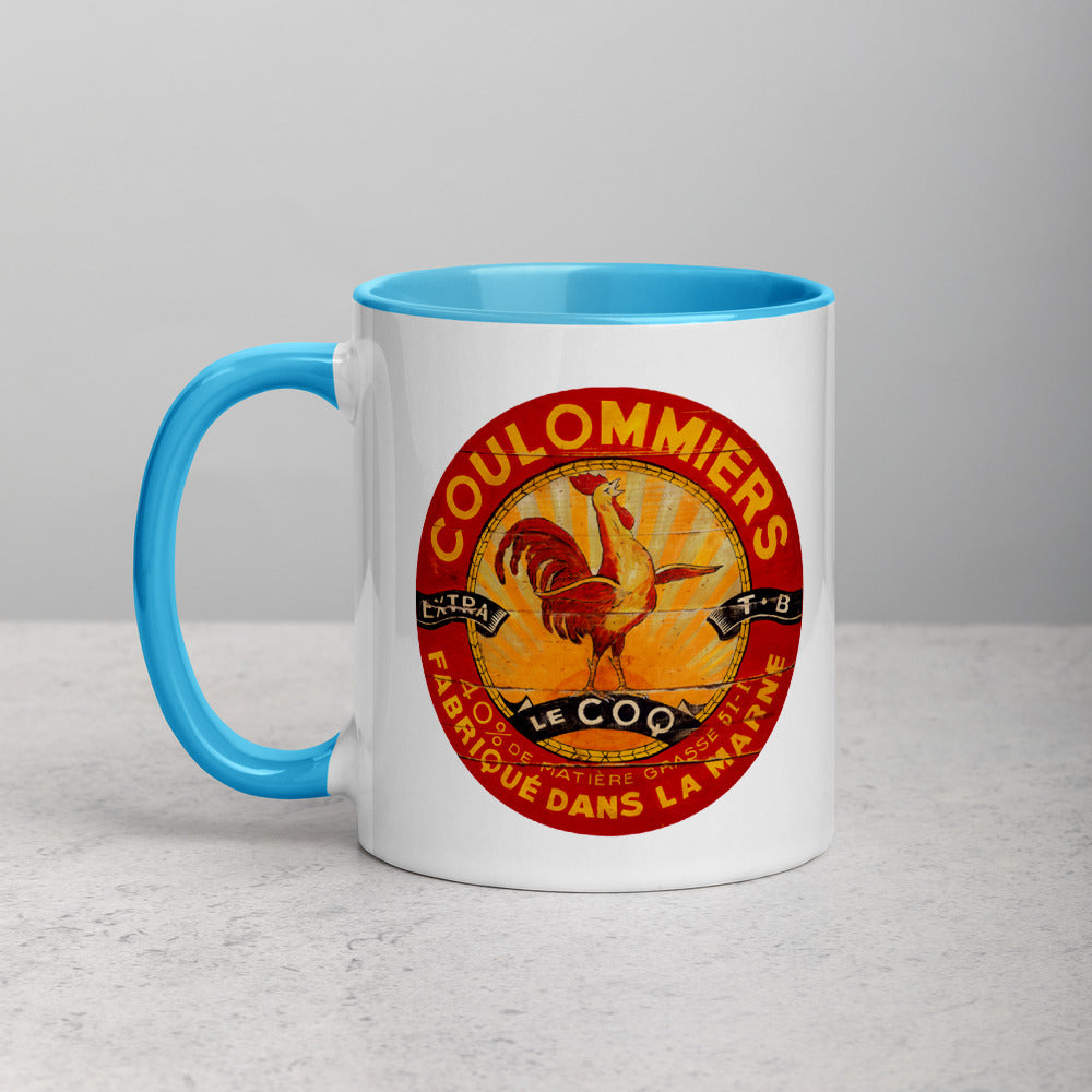 Red and Yellow Rooster Mug with Color Inside