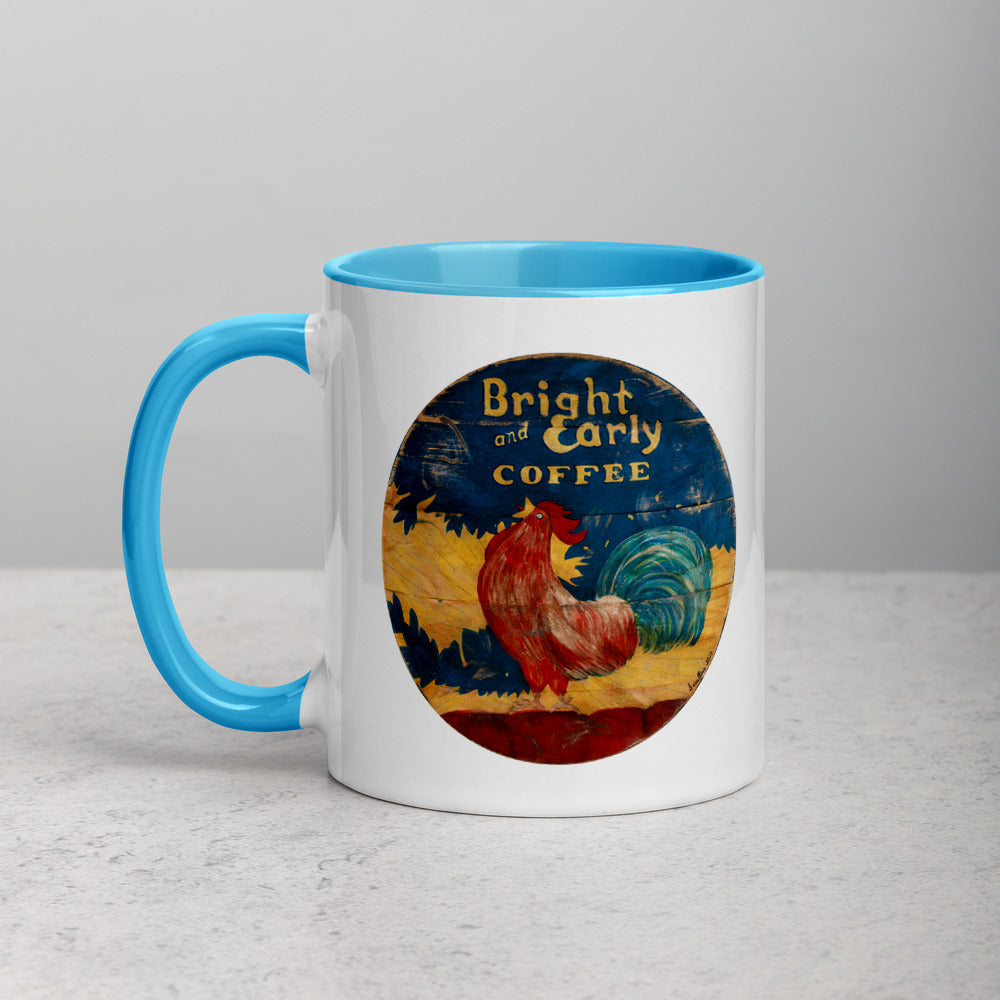 Bright & Early Rooster Mug with Color Inside