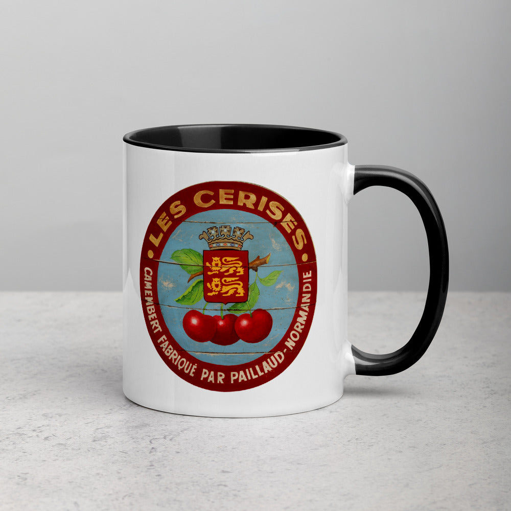 Cherries with red border Mug with Color Inside