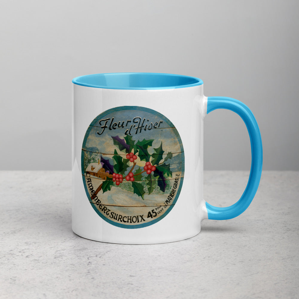 Winter Holly Mug with Color Inside