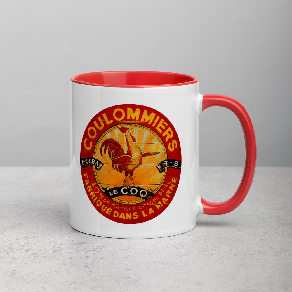 Red and Yellow Rooster Mug with Color Inside