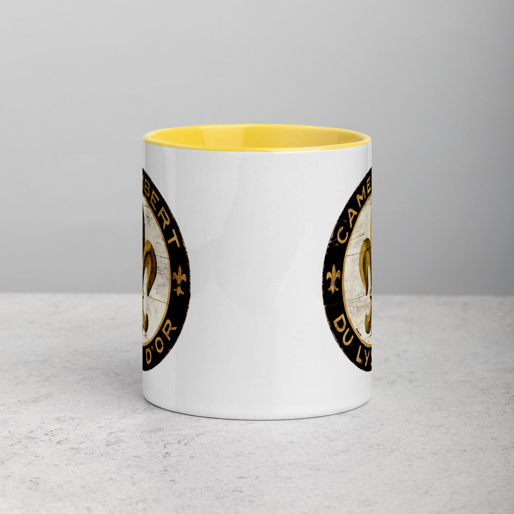 Black and Gold Fleur Mug with Color Inside