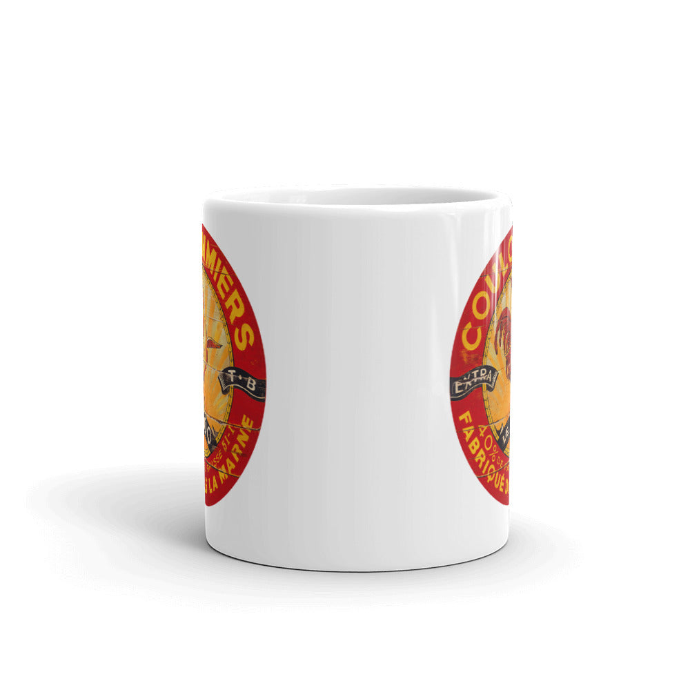 Red and Yellow Rooster White Glossy Mug