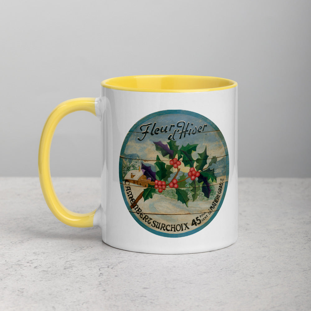 Winter Holly Mug with Color Inside