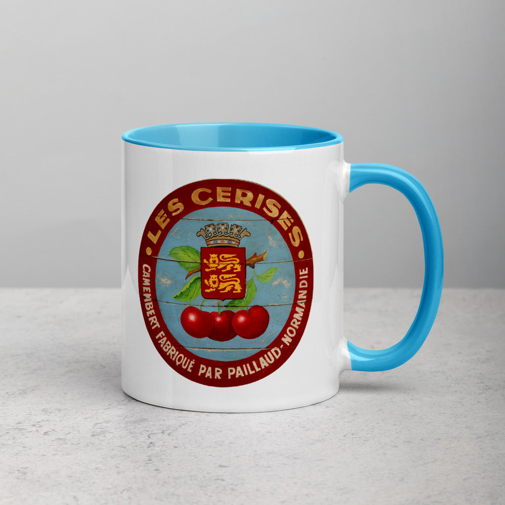 Cherries with red border Mug with Color Inside