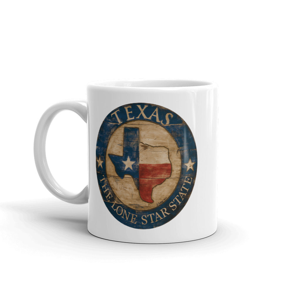 Texas White Glossy Mug