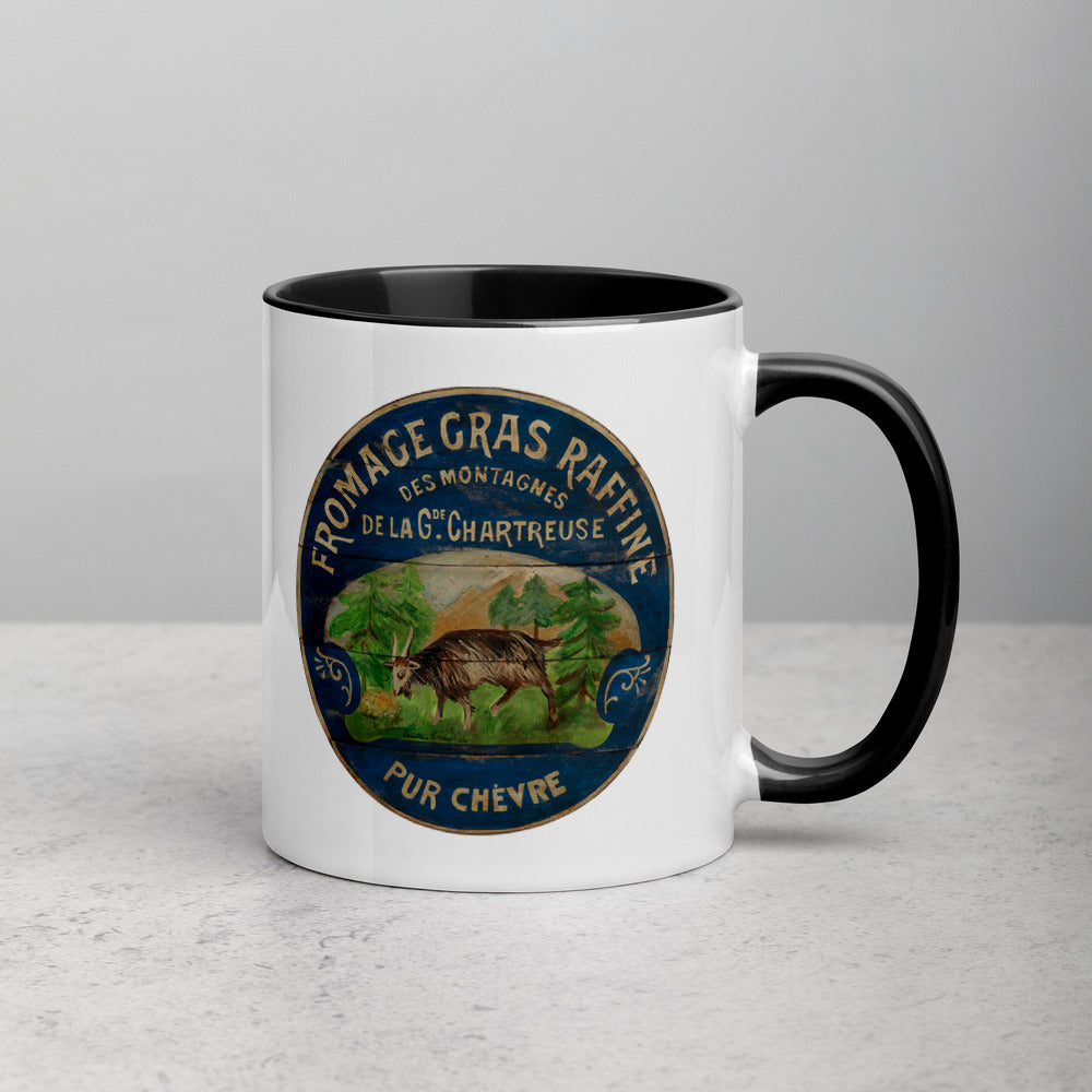 Happy French Goat Mug with Color Inside