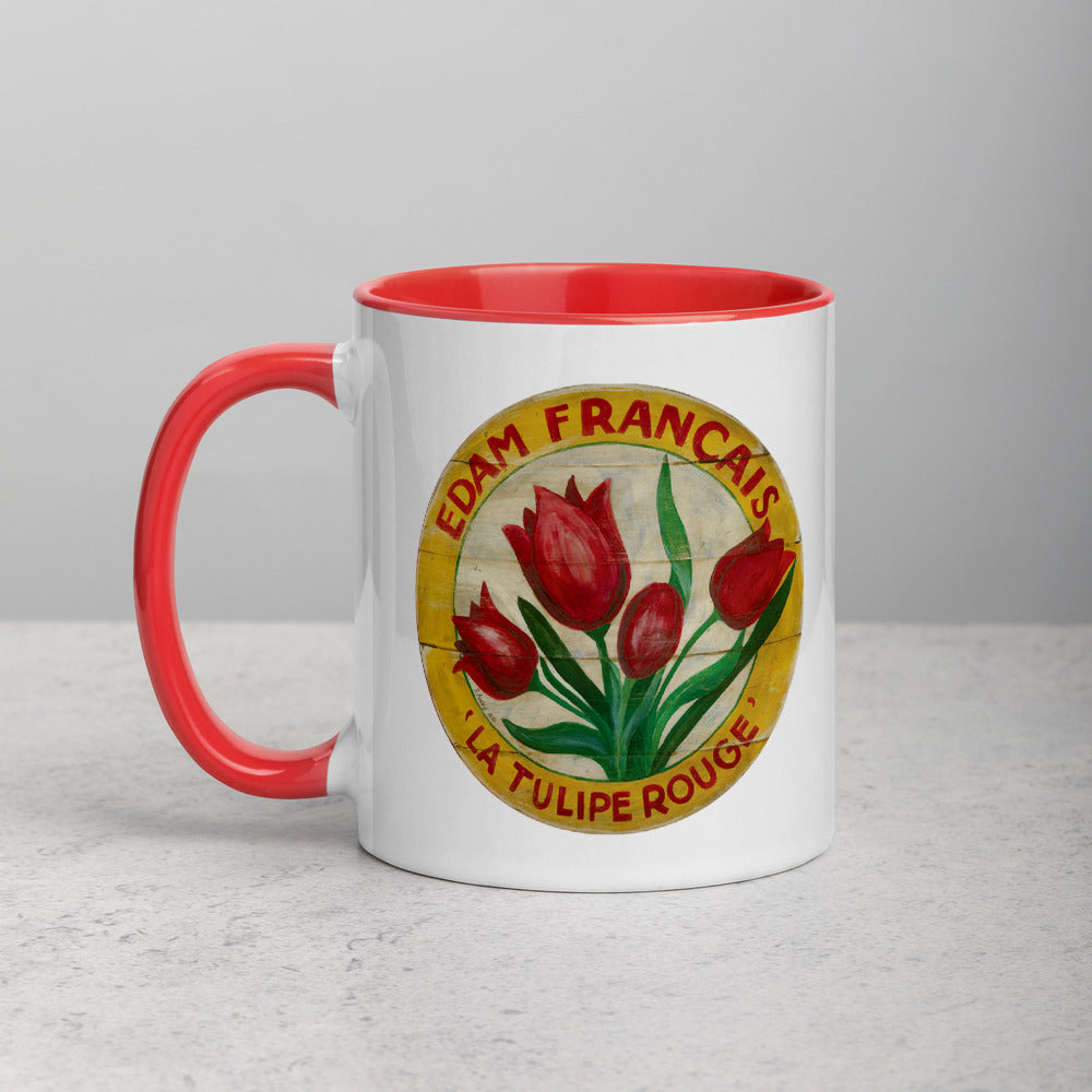 Red Tulip Mug with Color Inside