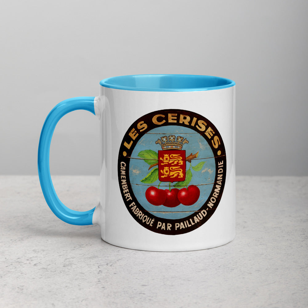 Red Cherries with black border Mug with Color Inside