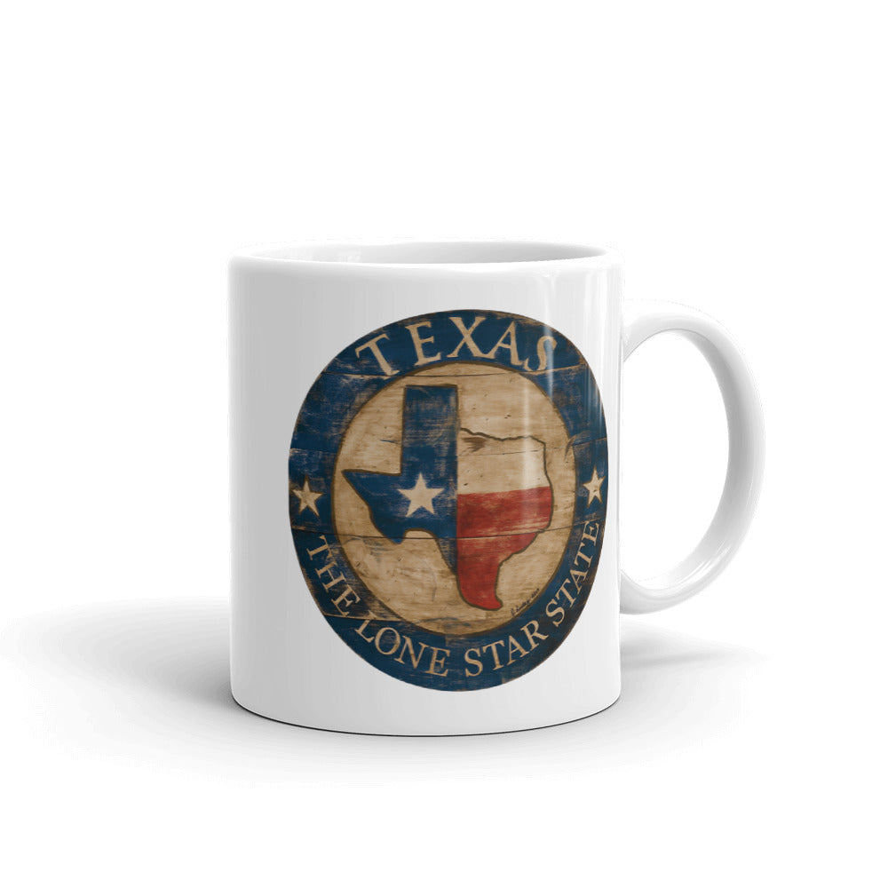 Texas White Glossy Mug