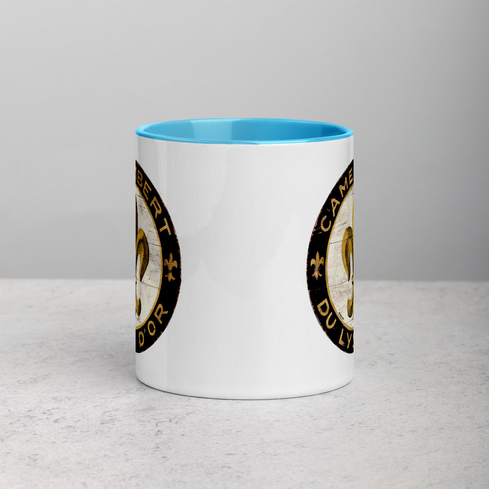 Black and Gold Fleur Mug with Color Inside