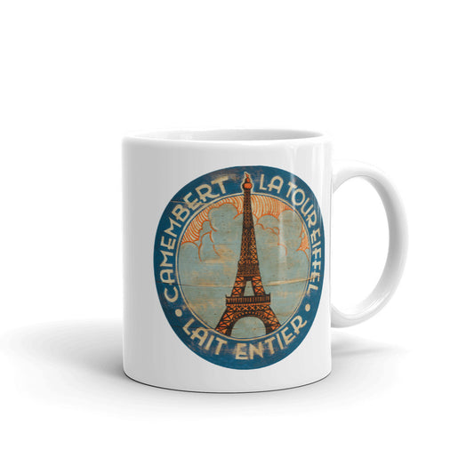 Eiffel Tower in Clouds White Glossy Mug