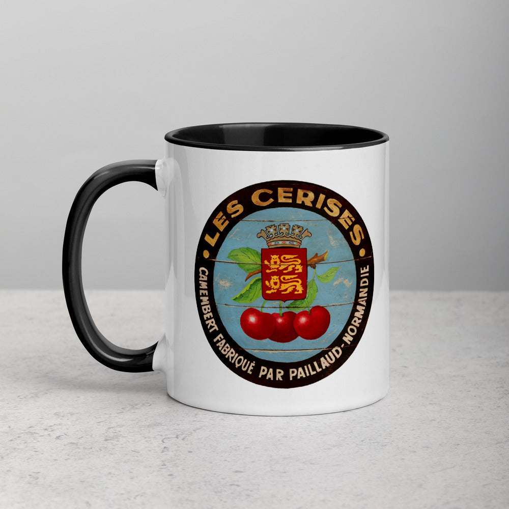 Red Cherries with black border Mug with Color Inside