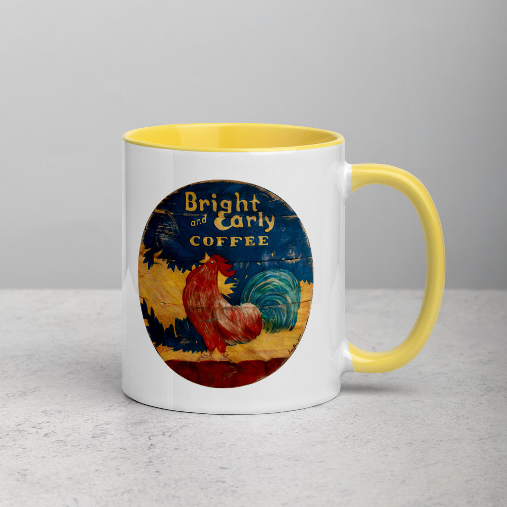Bright & Early Rooster Mug with Color Inside