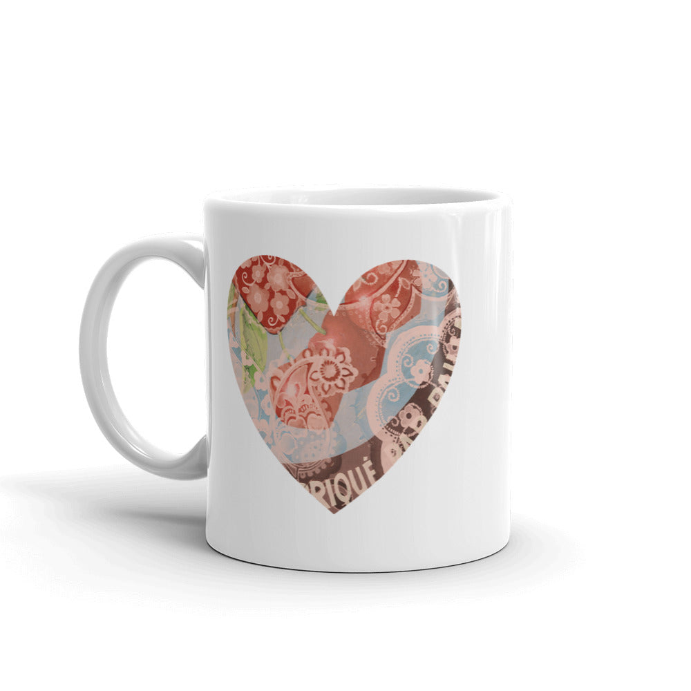 Heart Mug with our Red Cherries Art