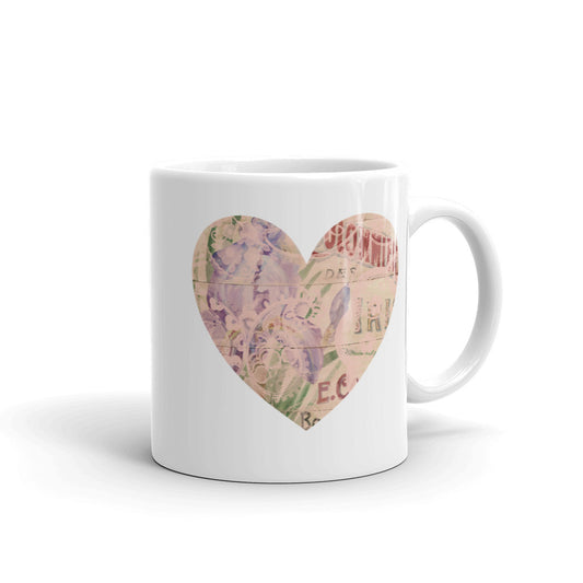 Purple Iris Heart Mug